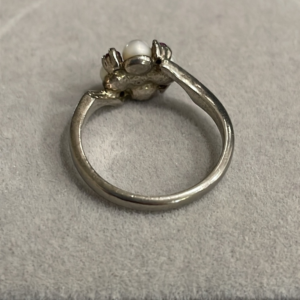 Solid Sterling Silver 925 Natural Ruby & Culture … - image 5